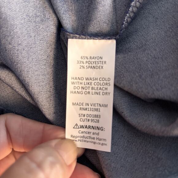 Love Blossom Size Large Blue Midi Dress Off Shoulder Rayon Blend NEW - Picture 8 of 8